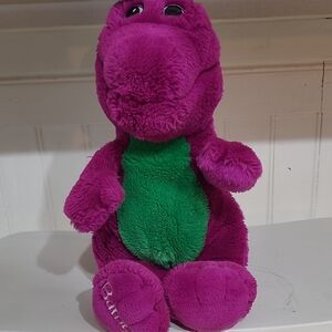 Plush Purple and Green Dinosaur Toy